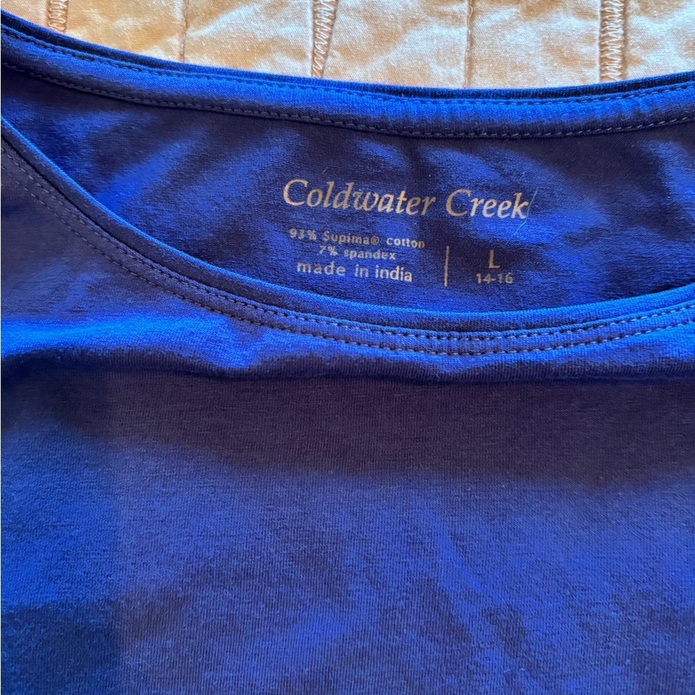 E14 Coldwater Creek Tee Duo - Purple & Heather Gray, Size L - Picture 3 of 5